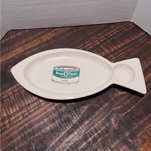 Vintage Florence Ceramics Fish Shaped Tuna Advertisement Ashtray Rare!